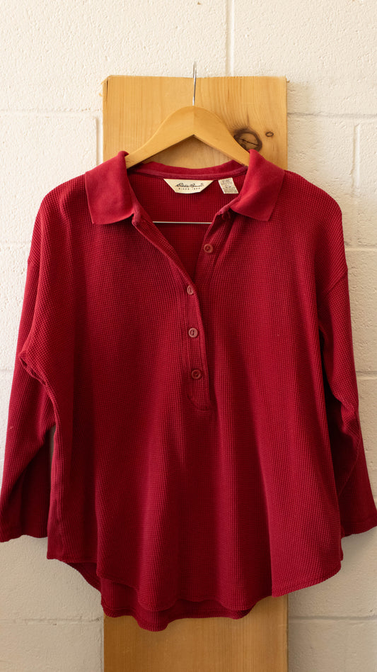 Vtg Red Eddie Bauer Long Sleeve : M