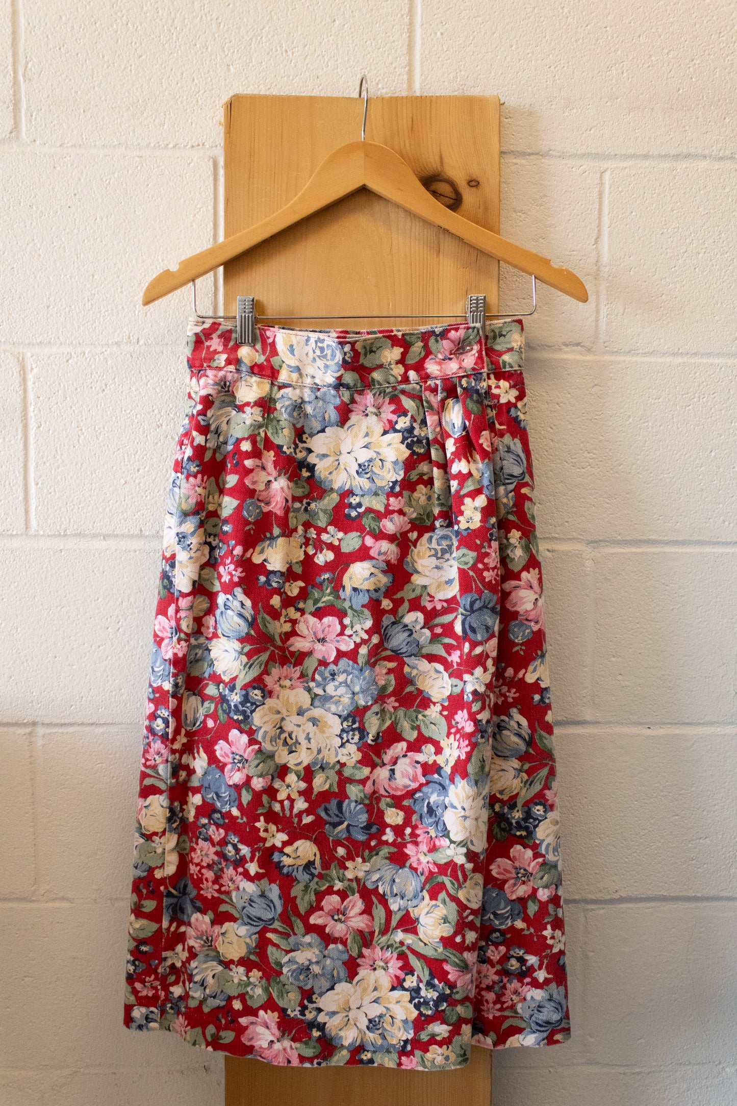 Vtg Floral Denim Skirt : 8