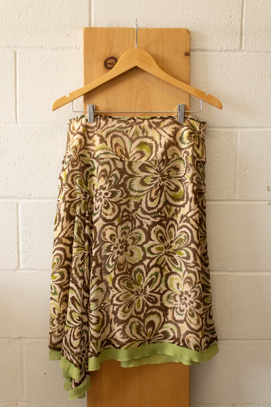 Floral Brown and Green Skirt : 12