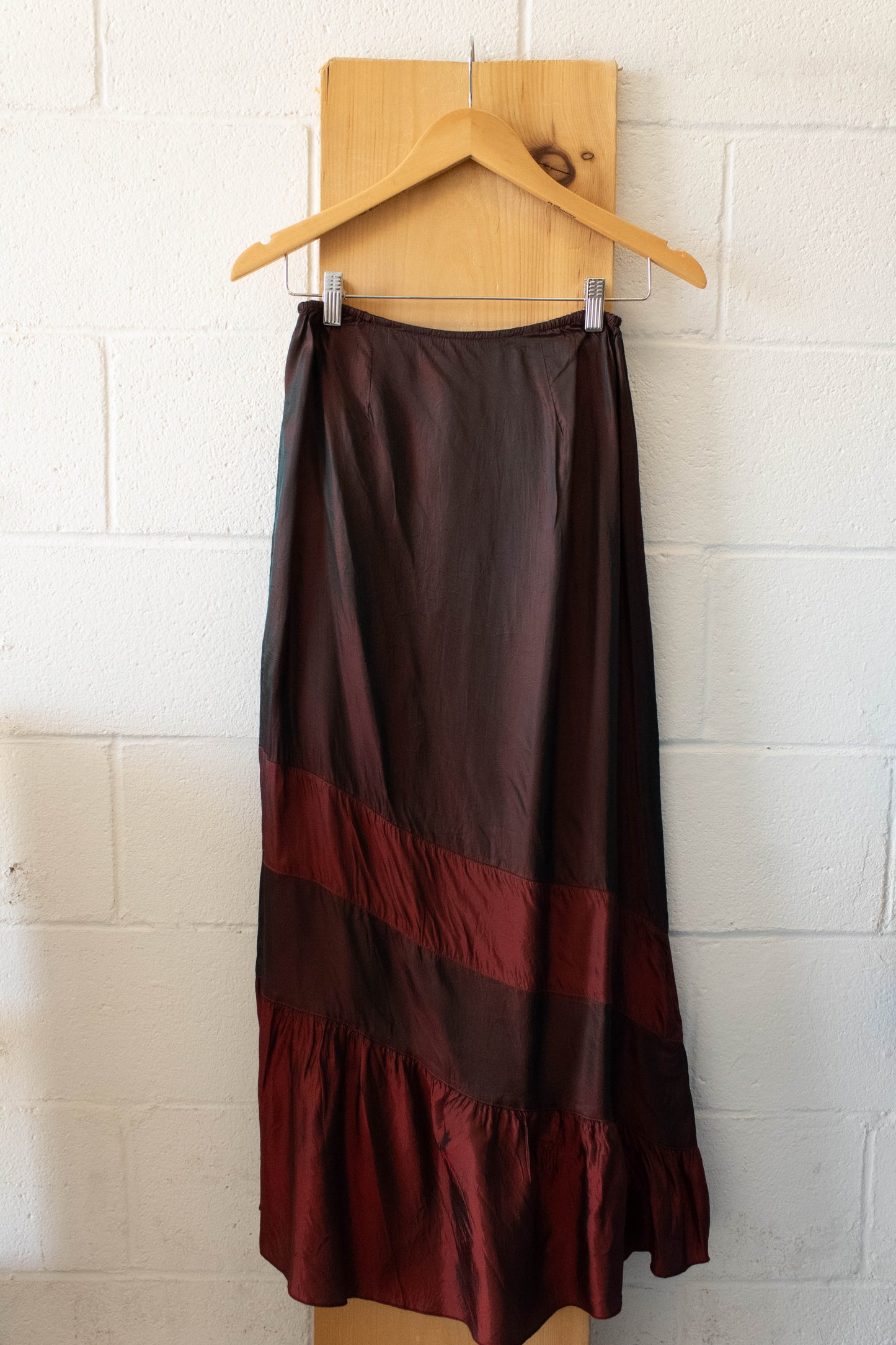 Vtg Burgundy Maxi Skirt : 2