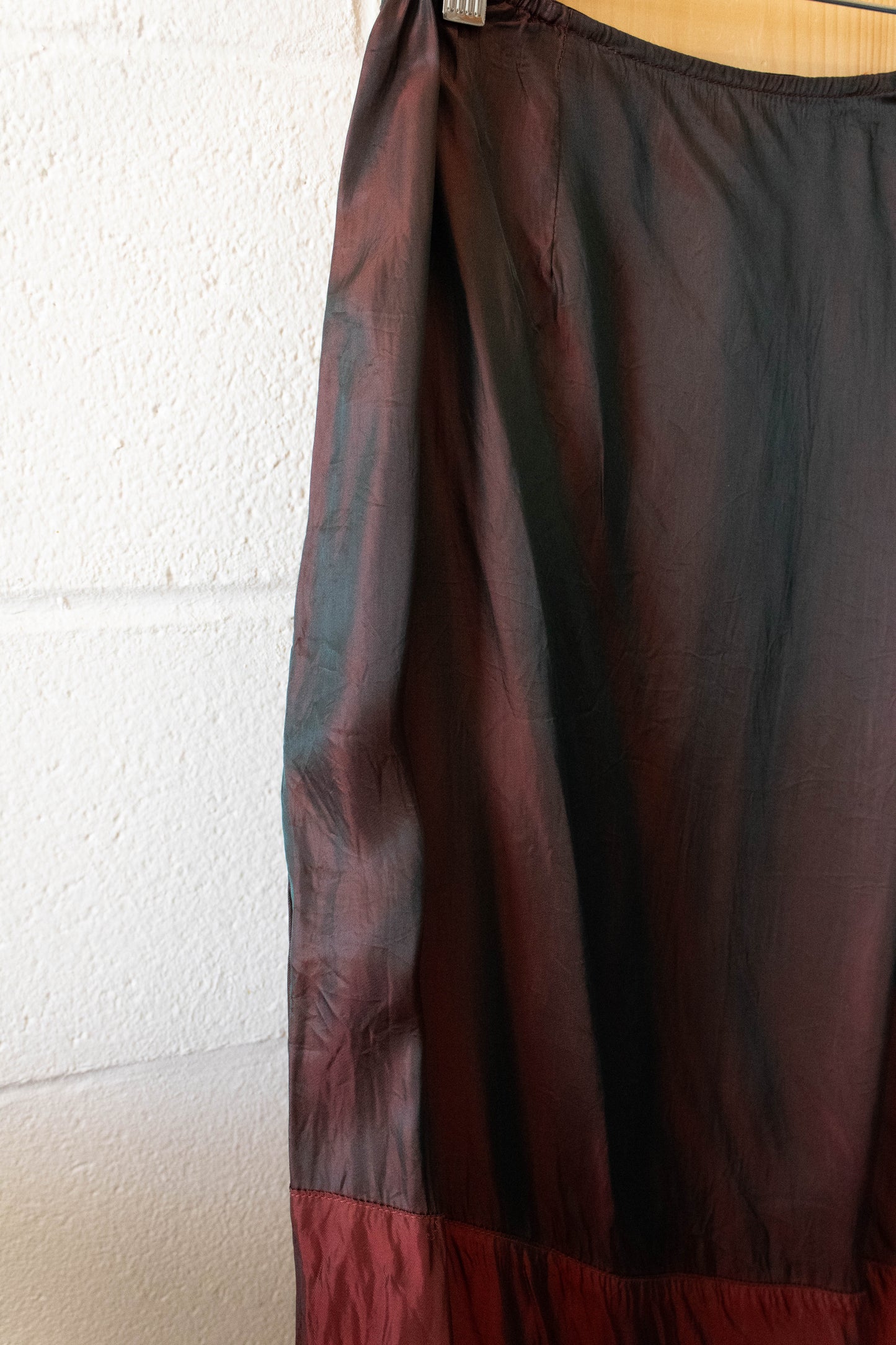 Vtg Burgundy Maxi Skirt : 2