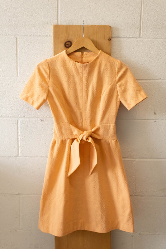 Vtg Peach Mini Dress : S