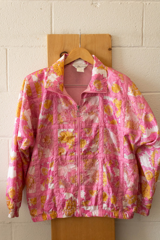 Vtg Pink Printed Jacket : S