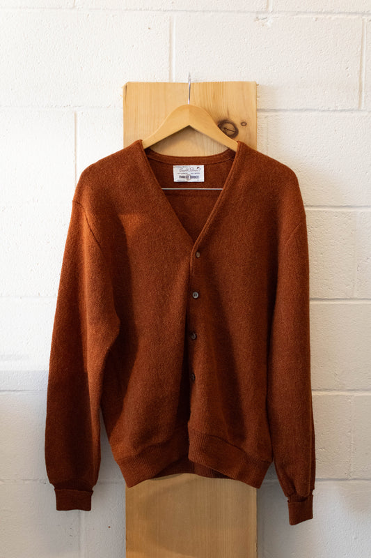 Vtg Burnt Orange Cardigan : L