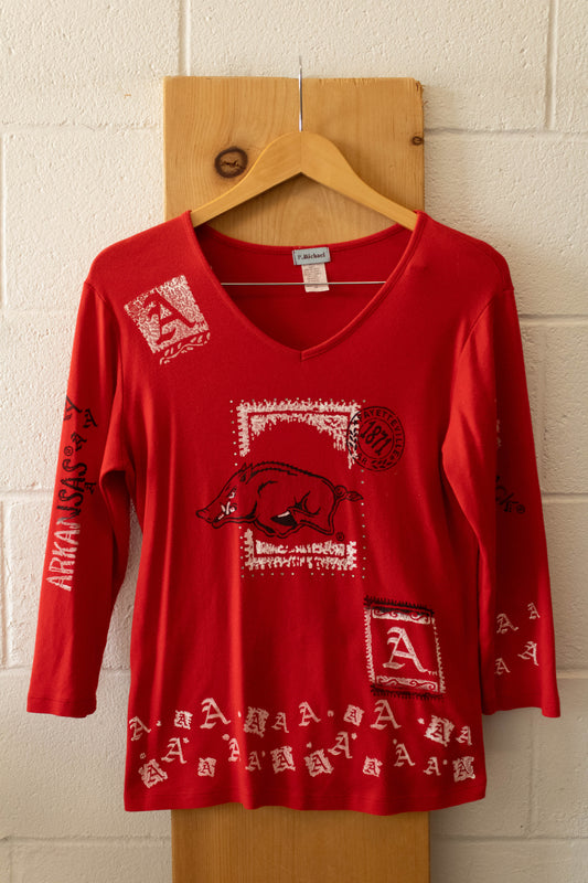 Red Razorback Top : M