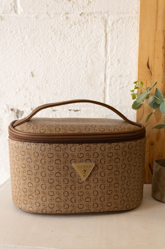 Brown Guess Junction Make Up Travel Bag