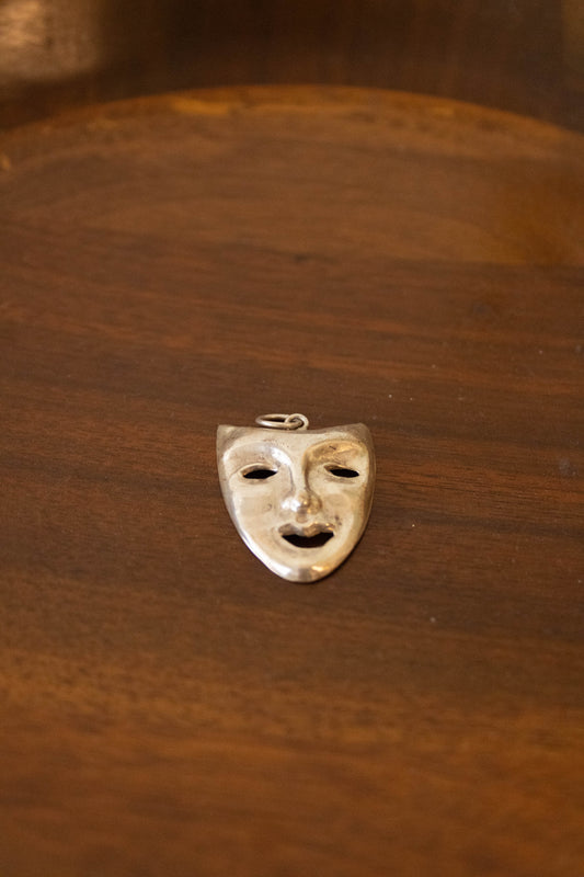 Silver Theater Mask Pendant