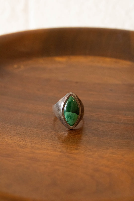 Sterling Silver Green Ring : 10