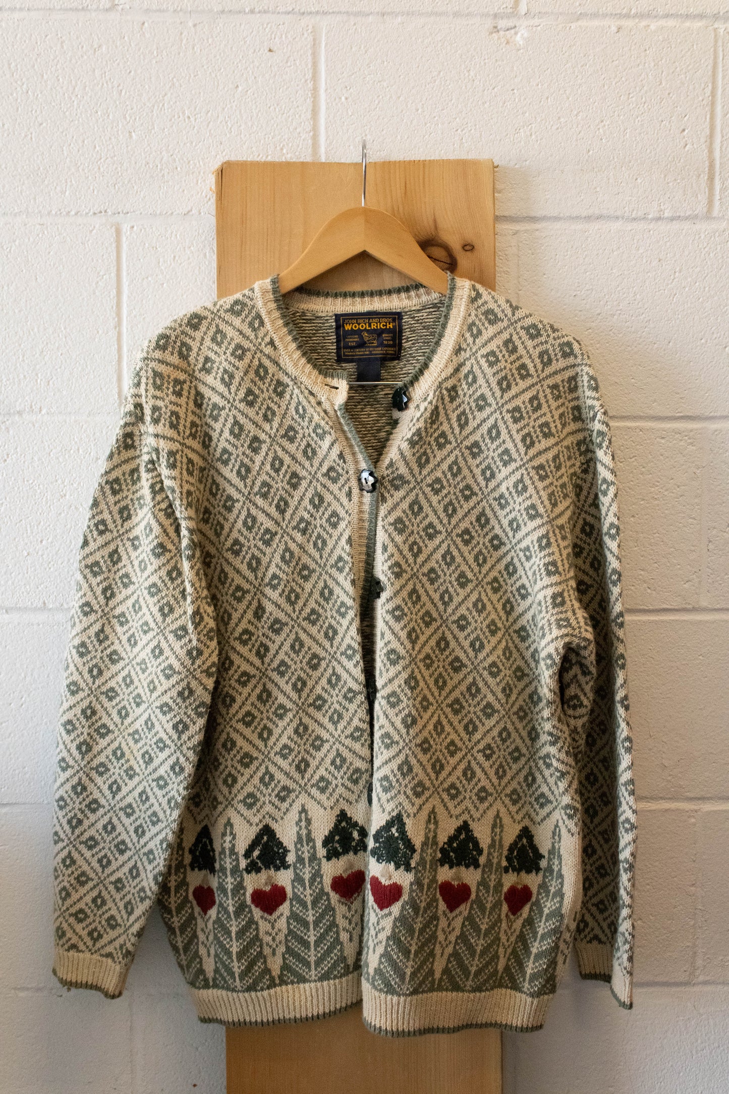 Vtg Woolrich Printed Cardigan : L