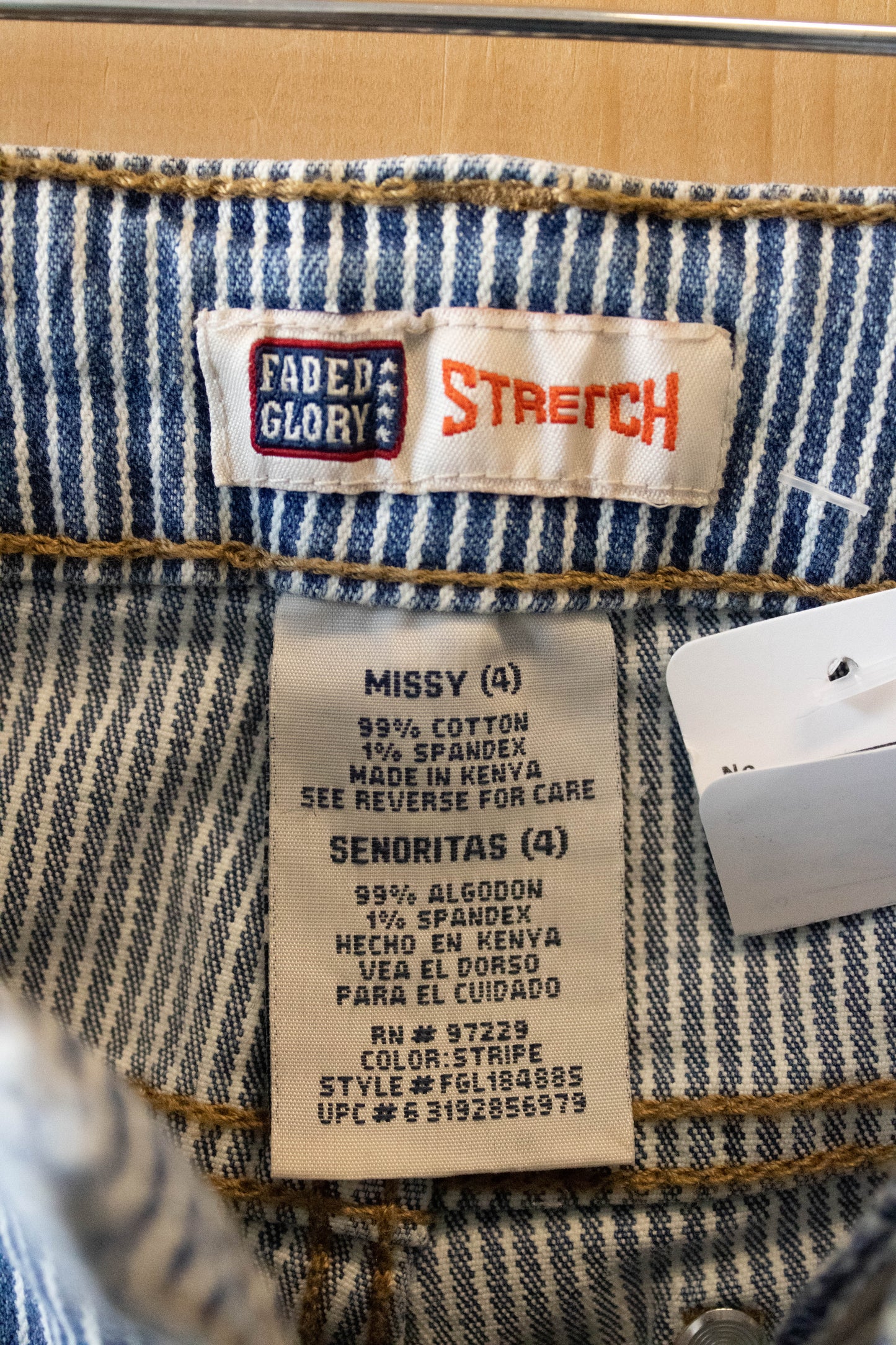 Vtg Pinstripe Capri Jeans : 4