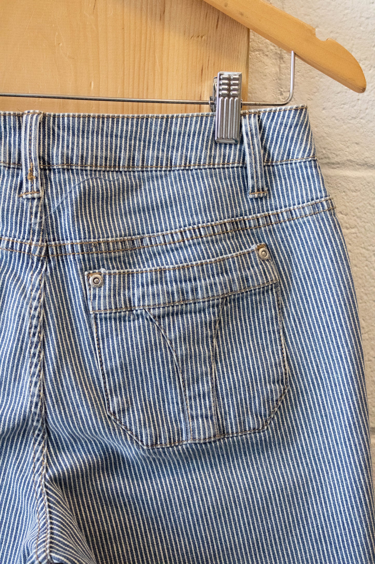 Vtg Pinstripe Capri Jeans : 4