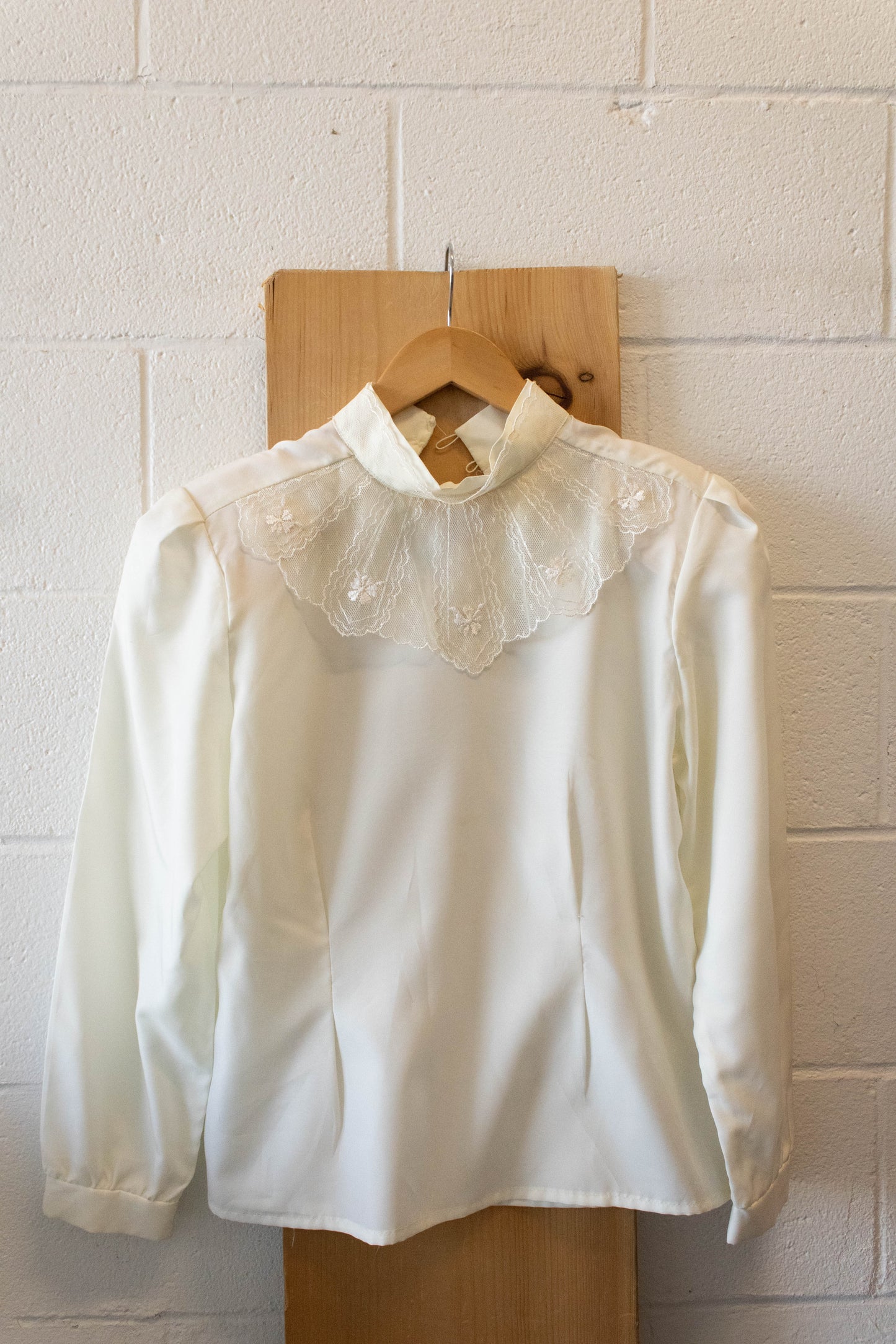 Vtg Cream Blouse : S