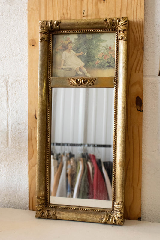 Vtg Gold Victorian Girl Mirror (Local Pick Up Only)