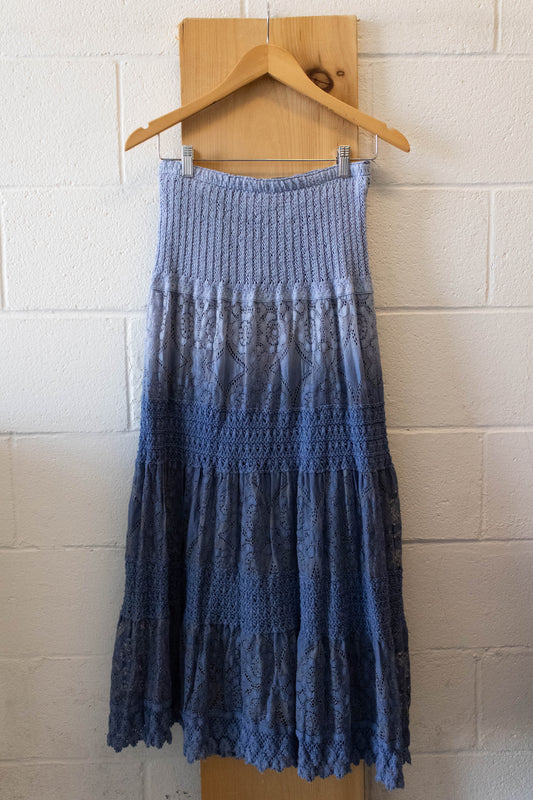 Blue Ombre Maxi Skirt : L