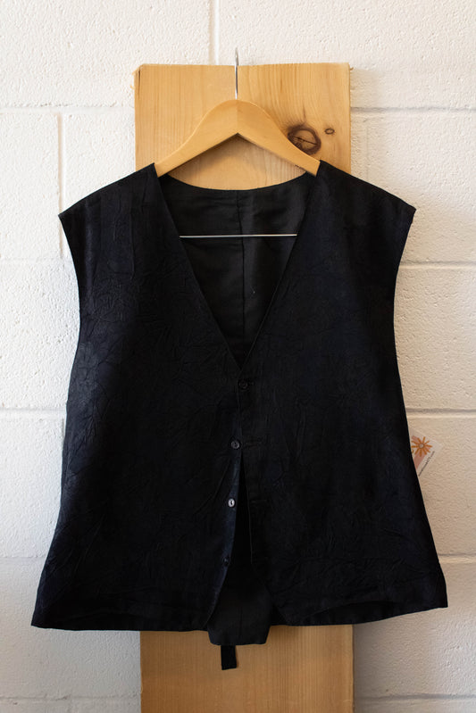 Vtg Black Vest : L