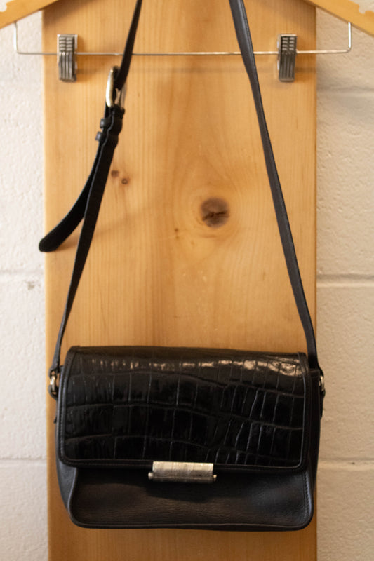 Black Croc Crossbody