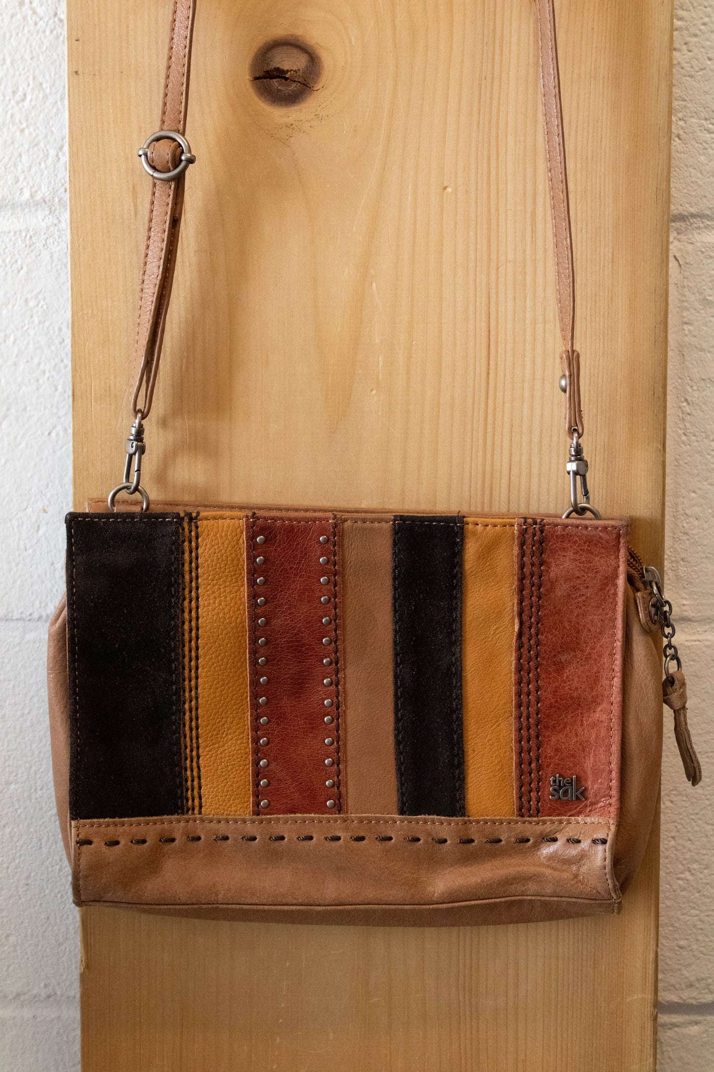 The Sak Brown Striped Crossbody Bag