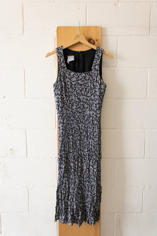 90s Floral Square Neck Dress : S