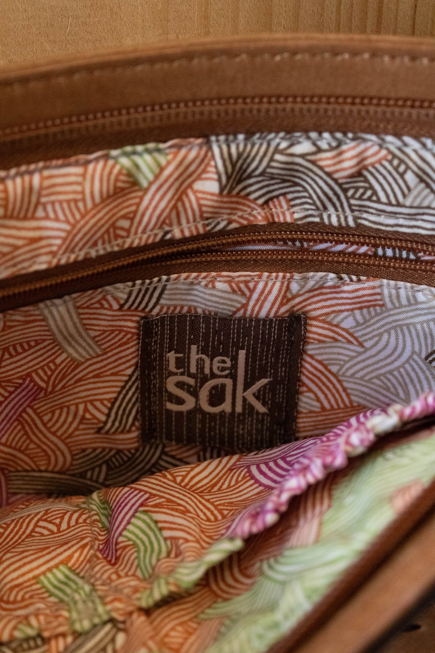 The Sak Brown Striped Crossbody Bag