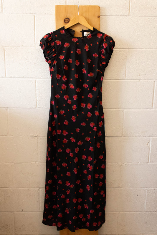 NWT Black Floral Dress : S