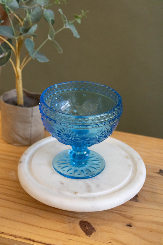 Vtg Blue Pattered Goblet (Local Pick Up Only)