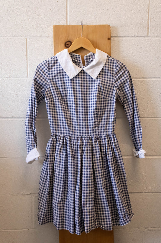 Vtg Plaid Collared Dress : S