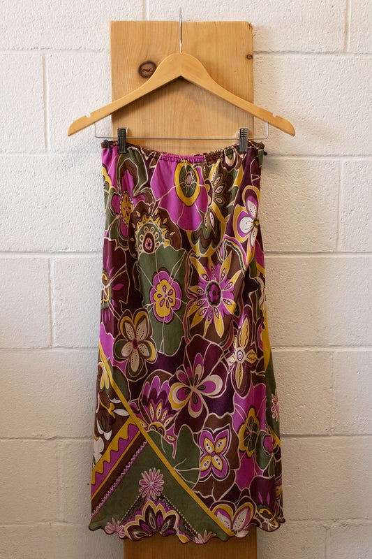 Vtg Floral Maxi Skirt : L