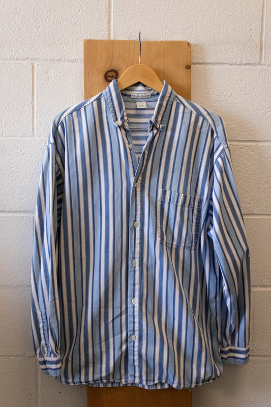 Vtg Striped Button Up : M
