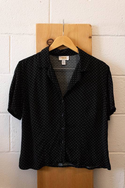 Vtg Polka Dotted Button Up : L