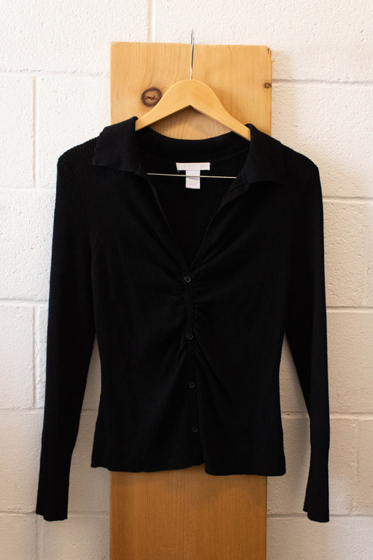 Black Collared Top : L