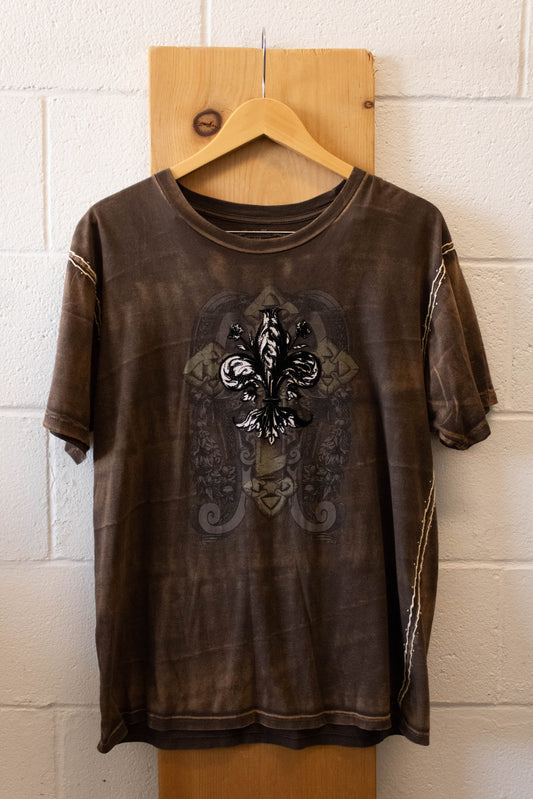 Brown Fleur De Lis Tee : XL