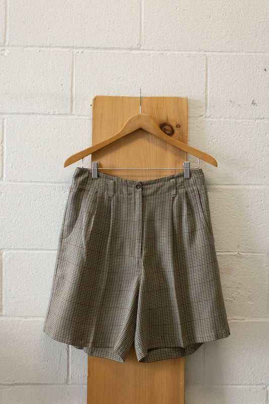 Vtg Brown Houndstooth Shorts : 12