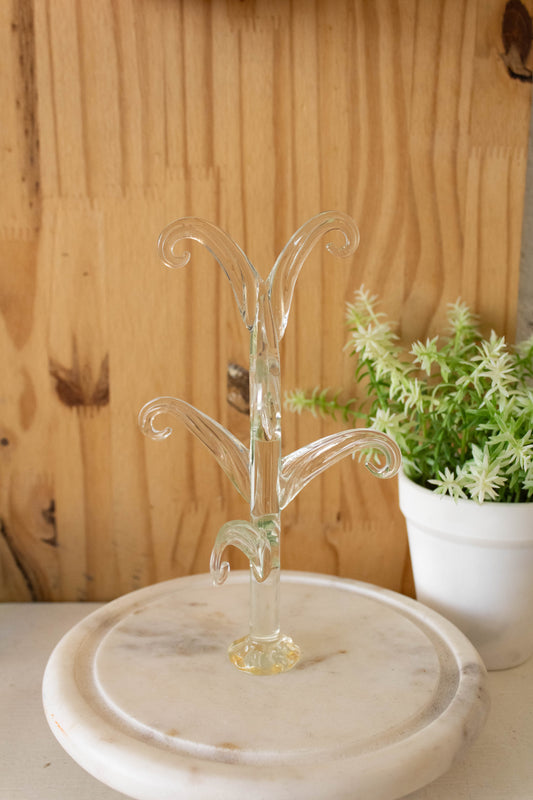 Vtg Glass Jewelry Tree