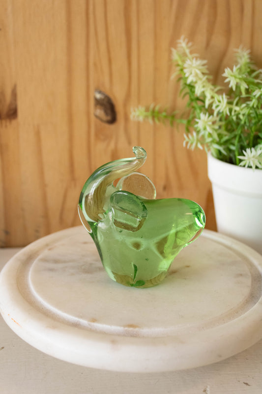 Green Glass Elephant