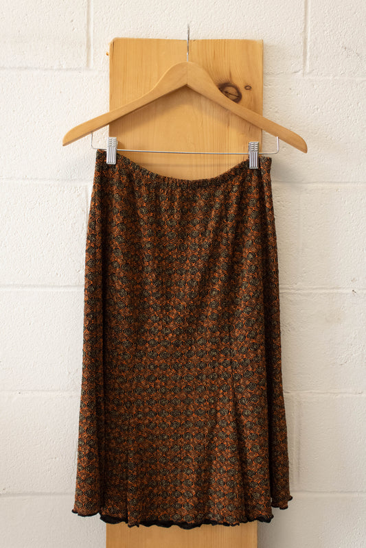 Vtg Orange Circle Skirt : M