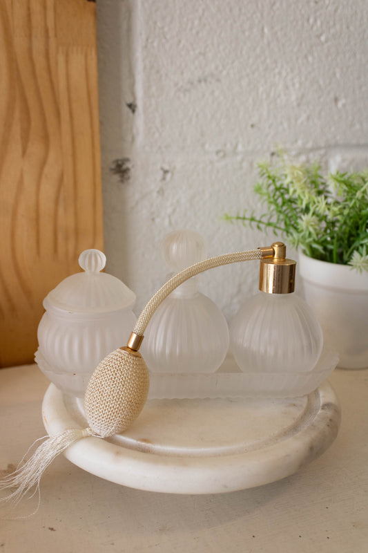 Frosted Glass Vanity Perfume Set (Local Pick Up Only)