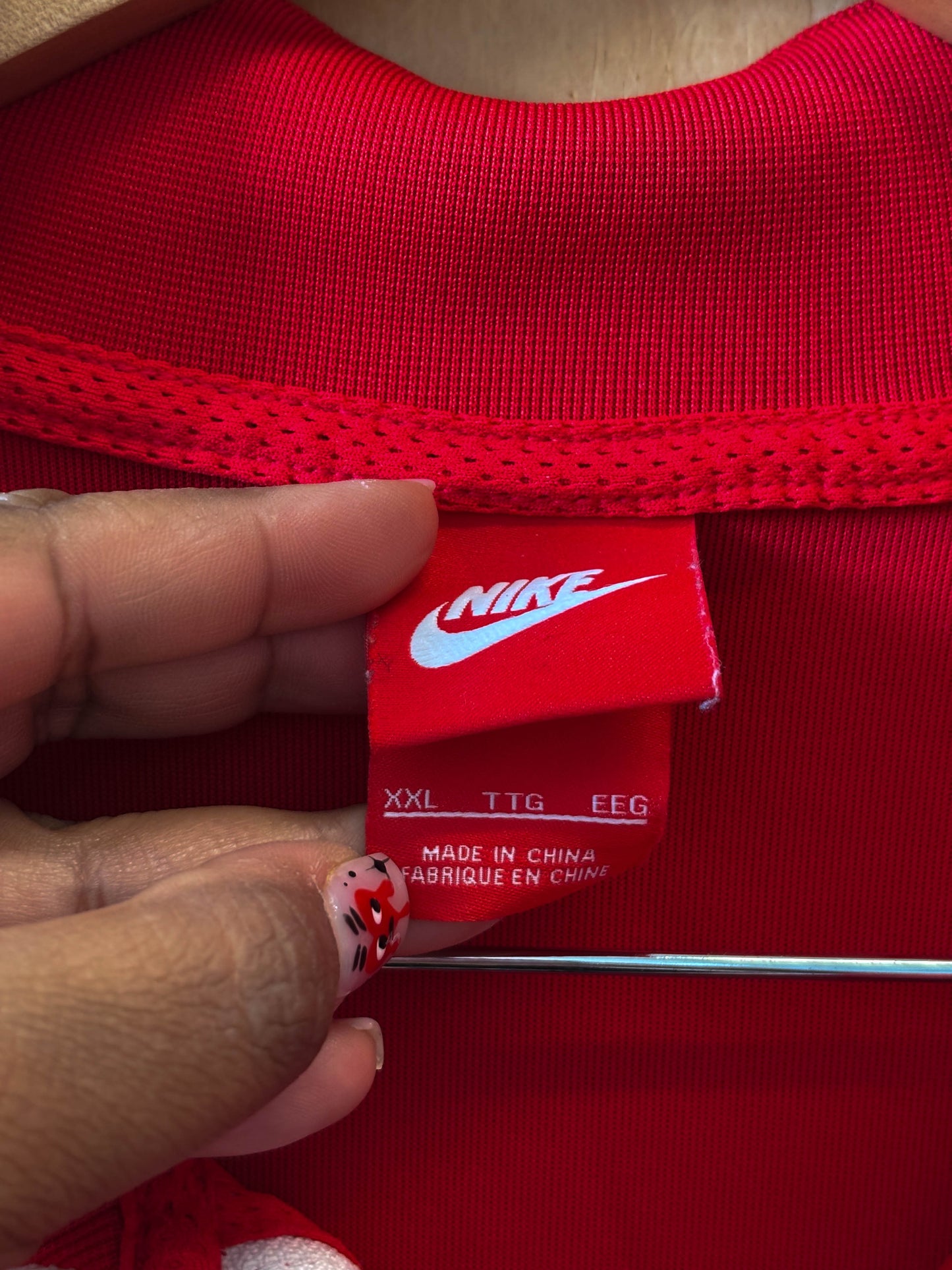 Red NIKE Taped Poly Track Jacket : XXL