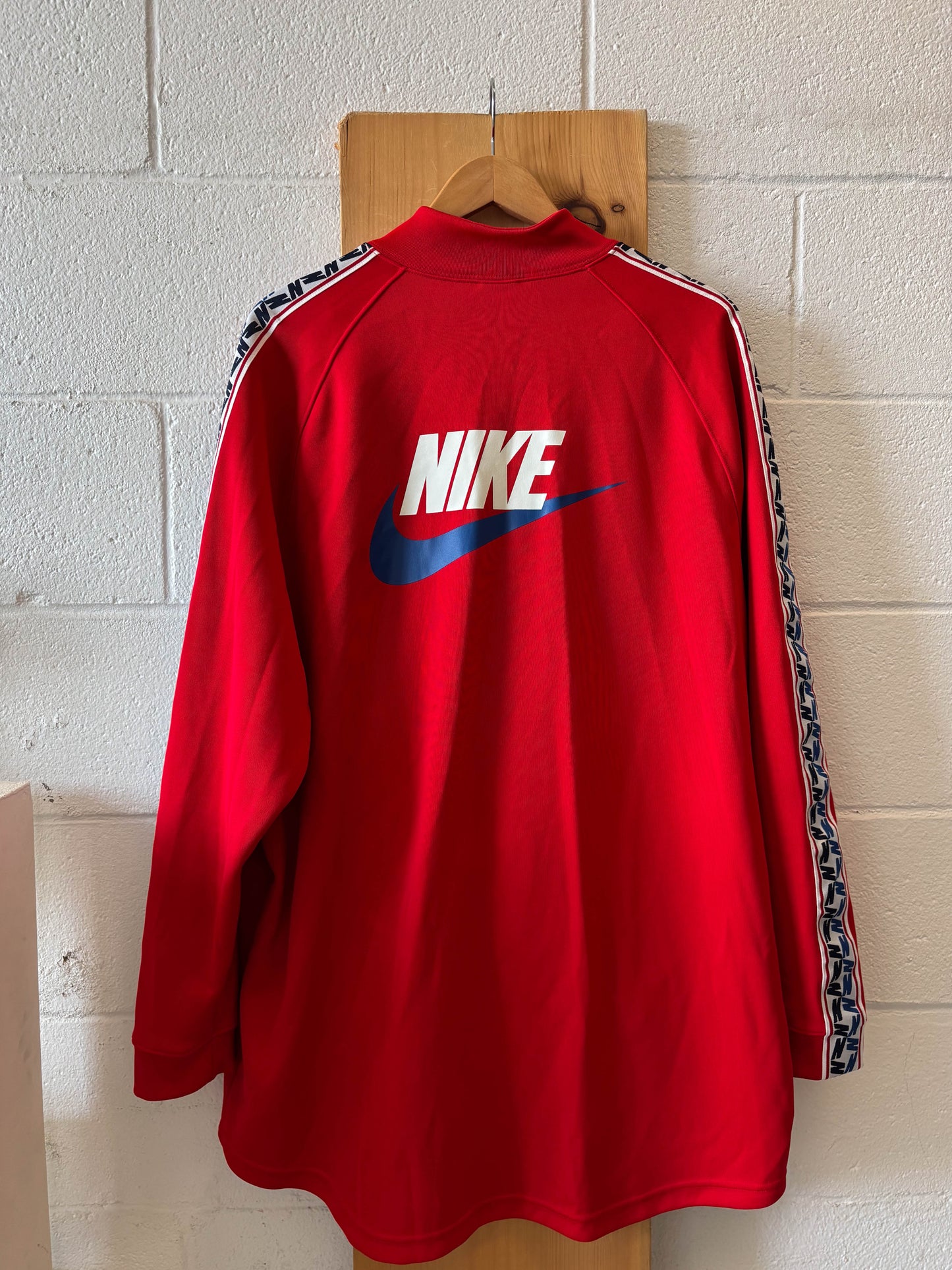 Red NIKE Taped Poly Track Jacket : XXL