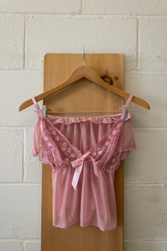 Dusty Pink Sheer Sleep Set : S