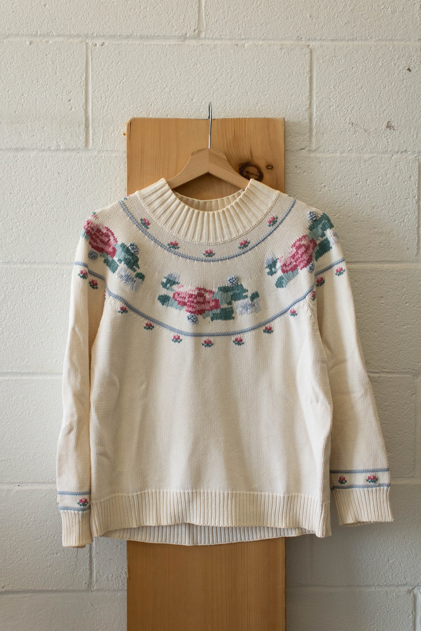 Vtg Eddie Bauer Floral Sweater : S