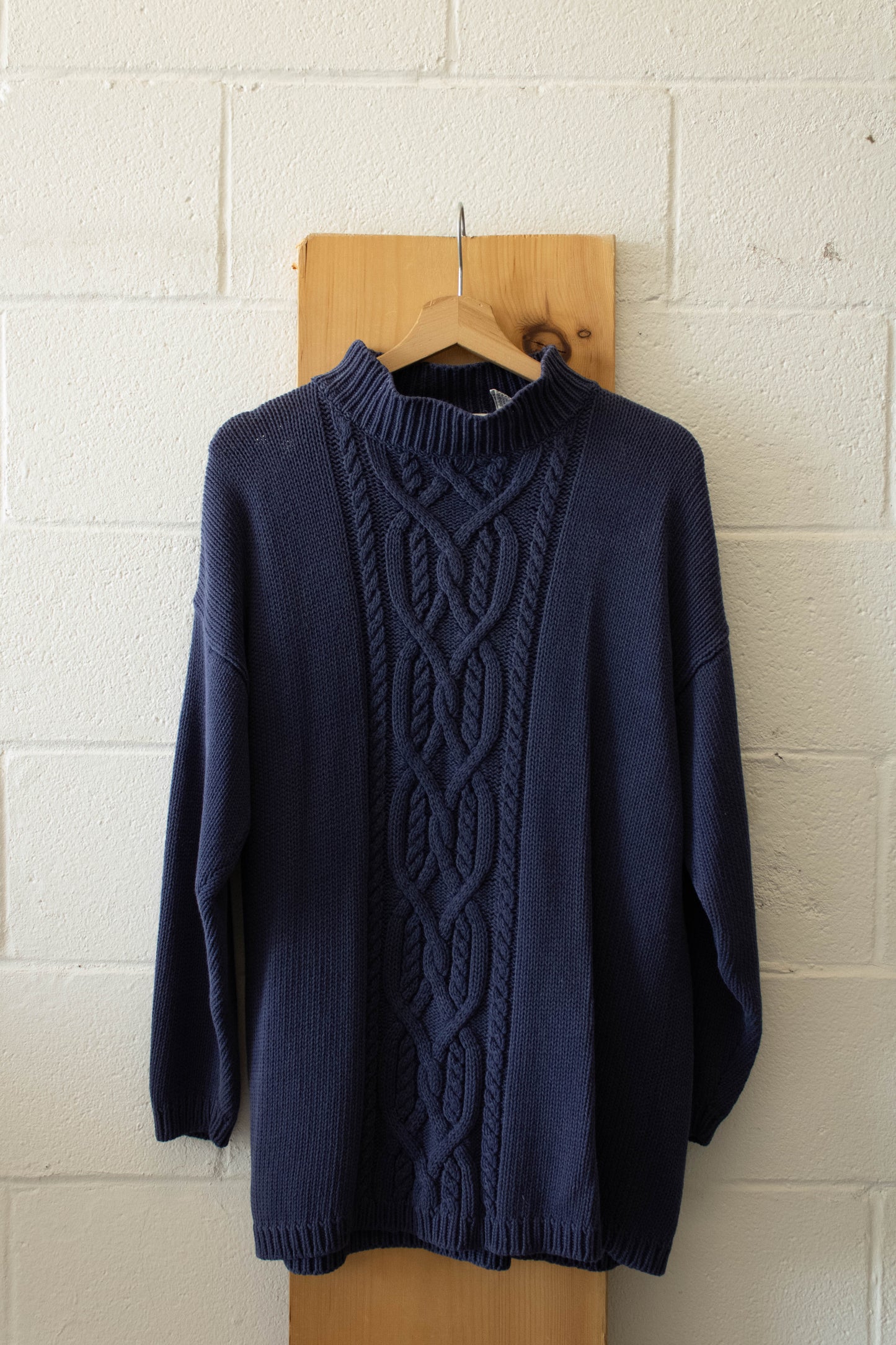 Navy Mock Neck Sweater : L