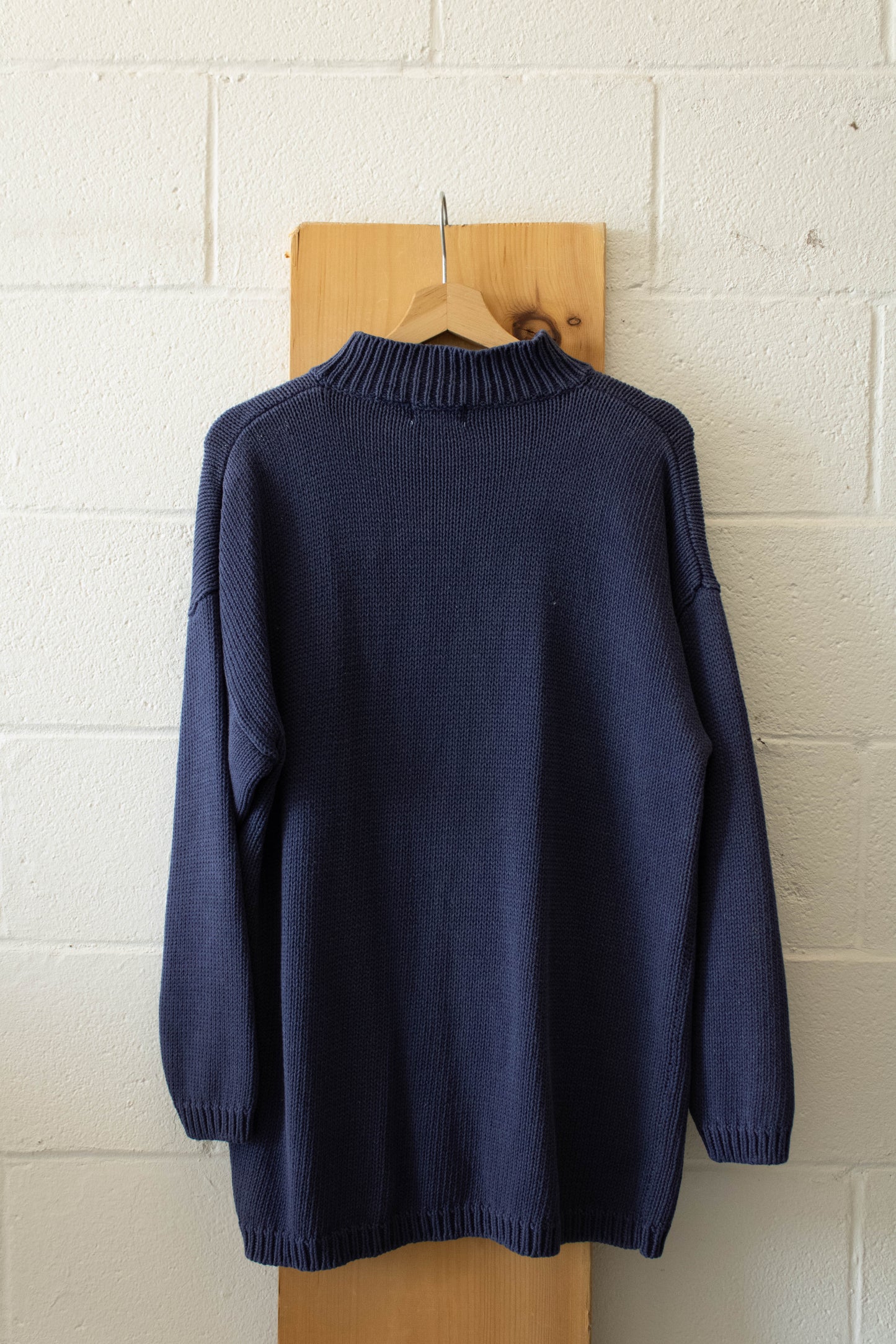 Navy Mock Neck Sweater : L