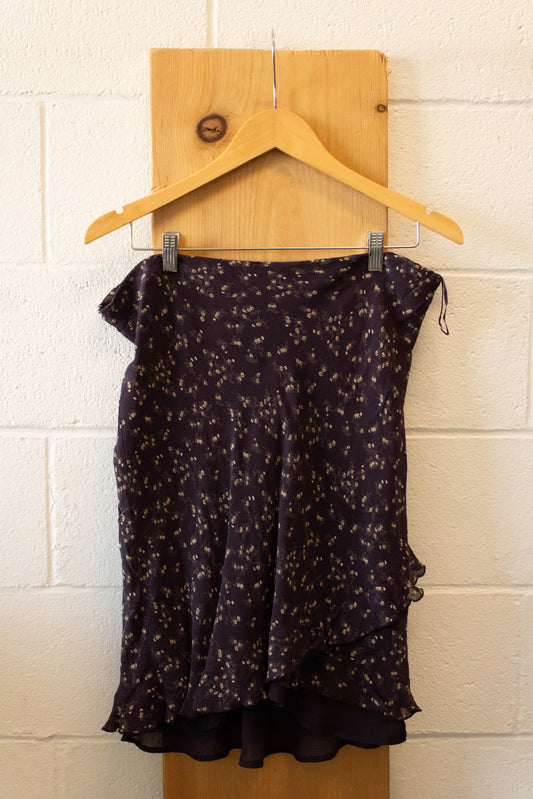 Plum Floral Midi Skirt : 36