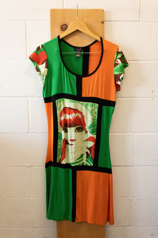 Green and Orange Dress : L