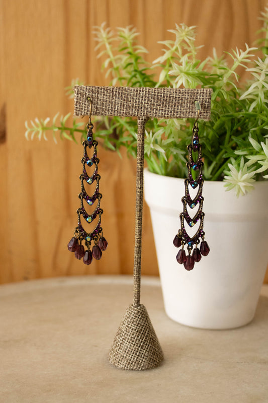Purple Chandelier Earrings