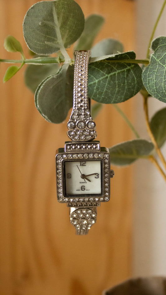 Silver Square Watch