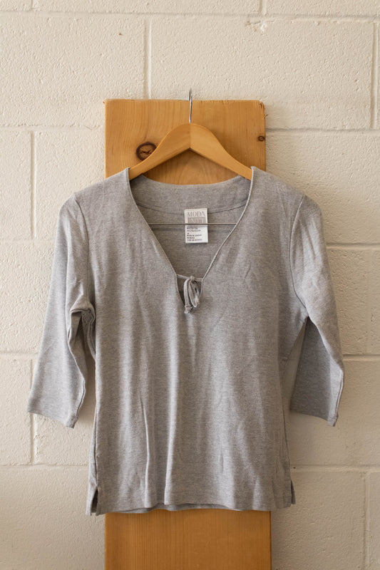 Grey Tie Top : M
