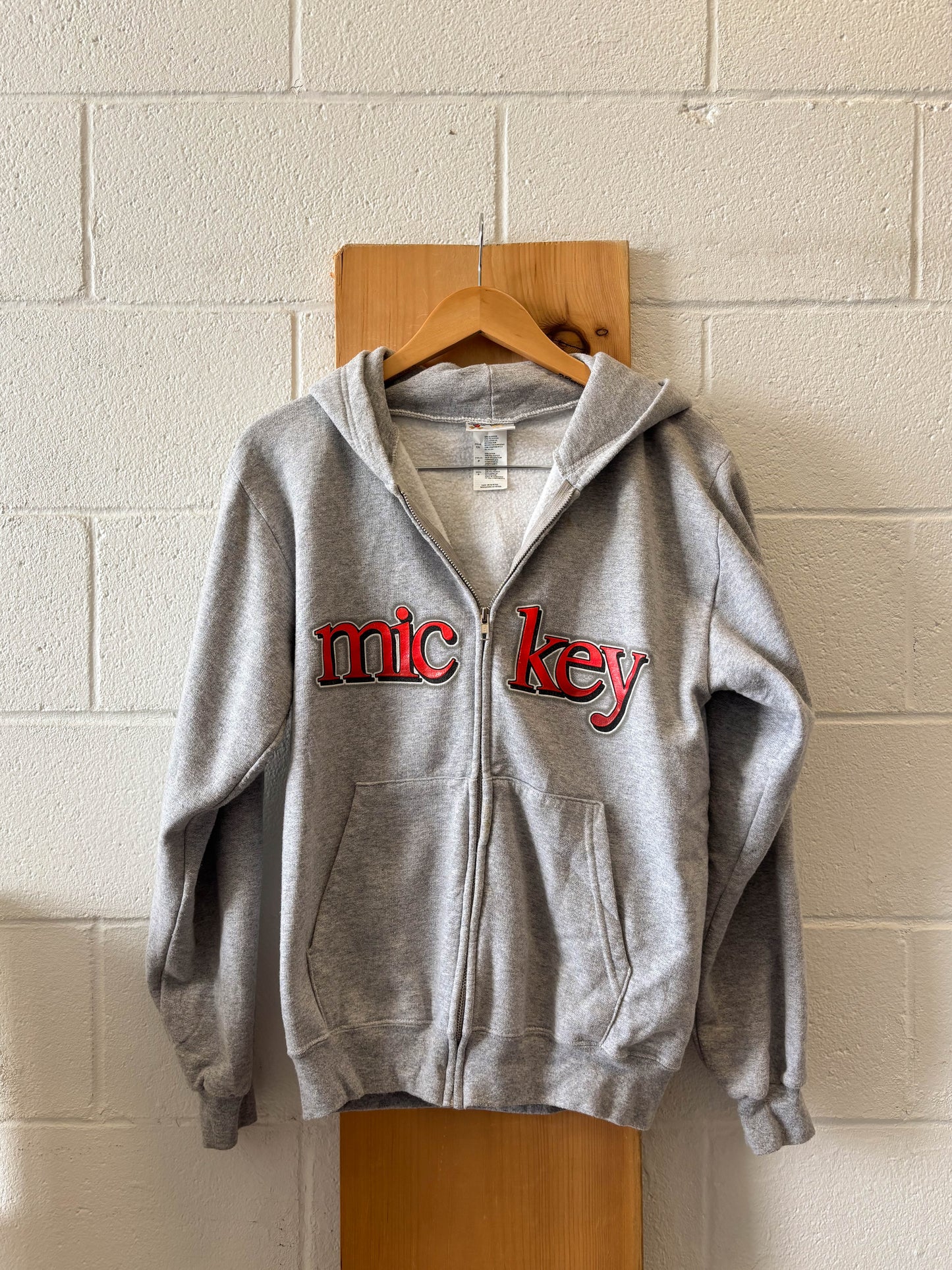 Grey Mickey Zip Up Hoodie : S