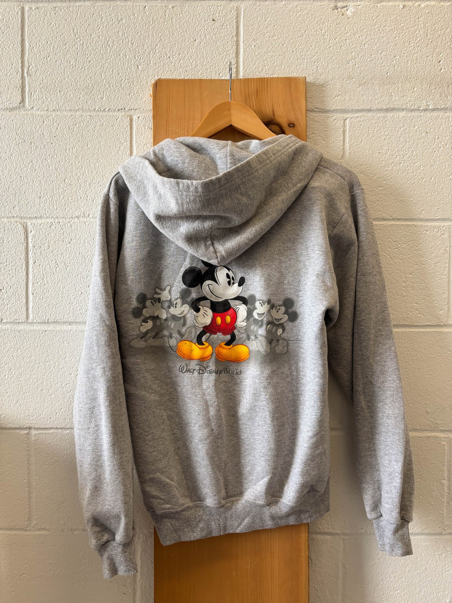 Grey Mickey Zip Up Hoodie : S