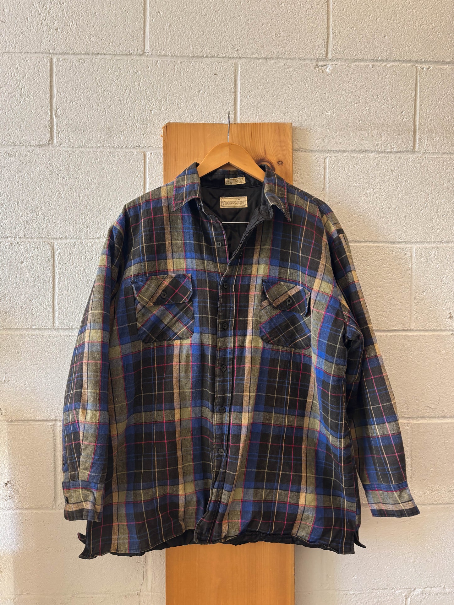 Vtg Quilt Lined Flannel Jacket : XL